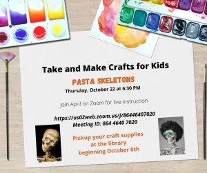 Make and Take Crafts - Skeletons @ William B Ogden Free Library - Zoom Meeting