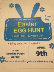 Unadilla Public Library Easter Egg Hunt @ Unadilla Public Library