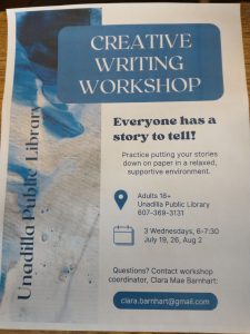 Creative Writing Workshop @ Unadilla Public Library