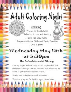 Adult Coloring Night @ Oxford Memorial Library