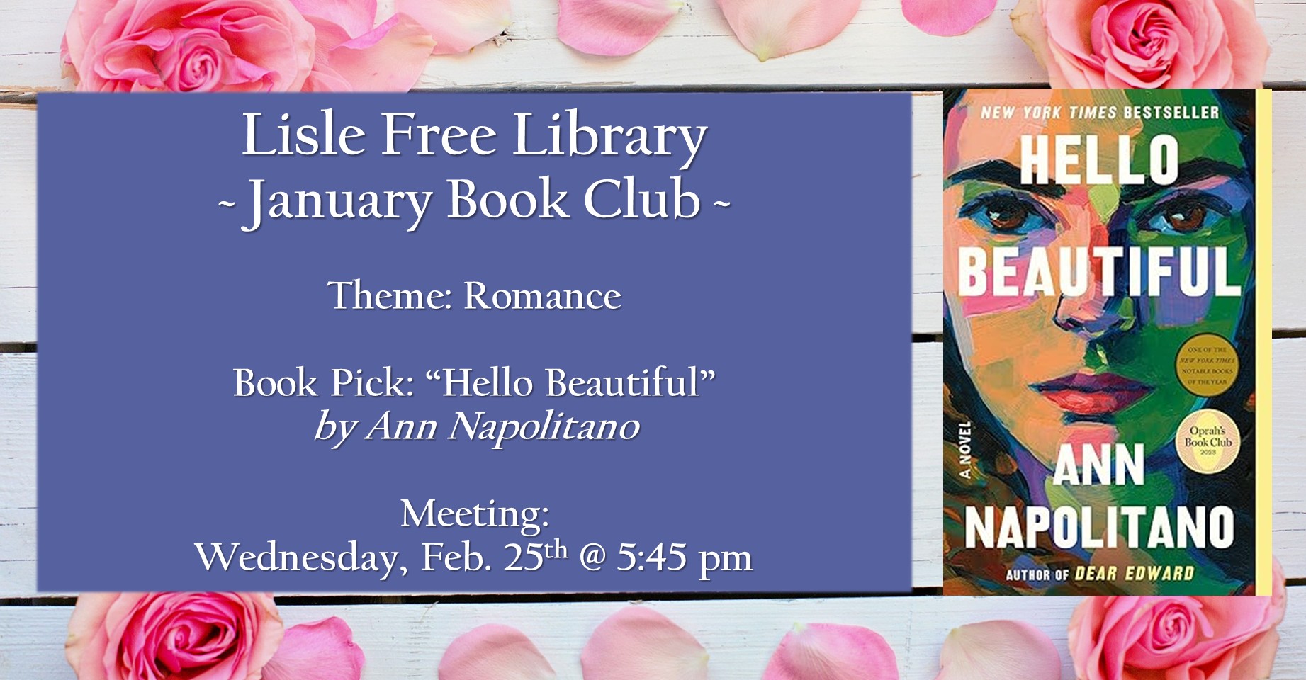 Book Club: “Hello Beautiful” by Ann Napolitano