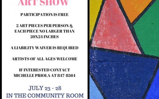 Art Show at the Library  July 23-28