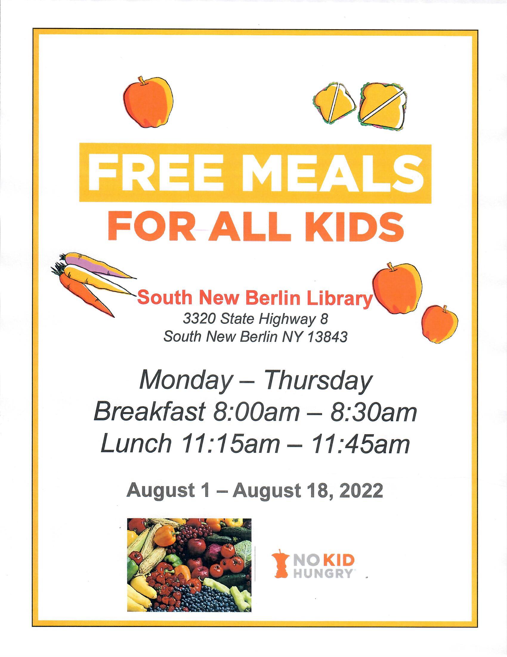 Free Breakfast & Lunch for Kids