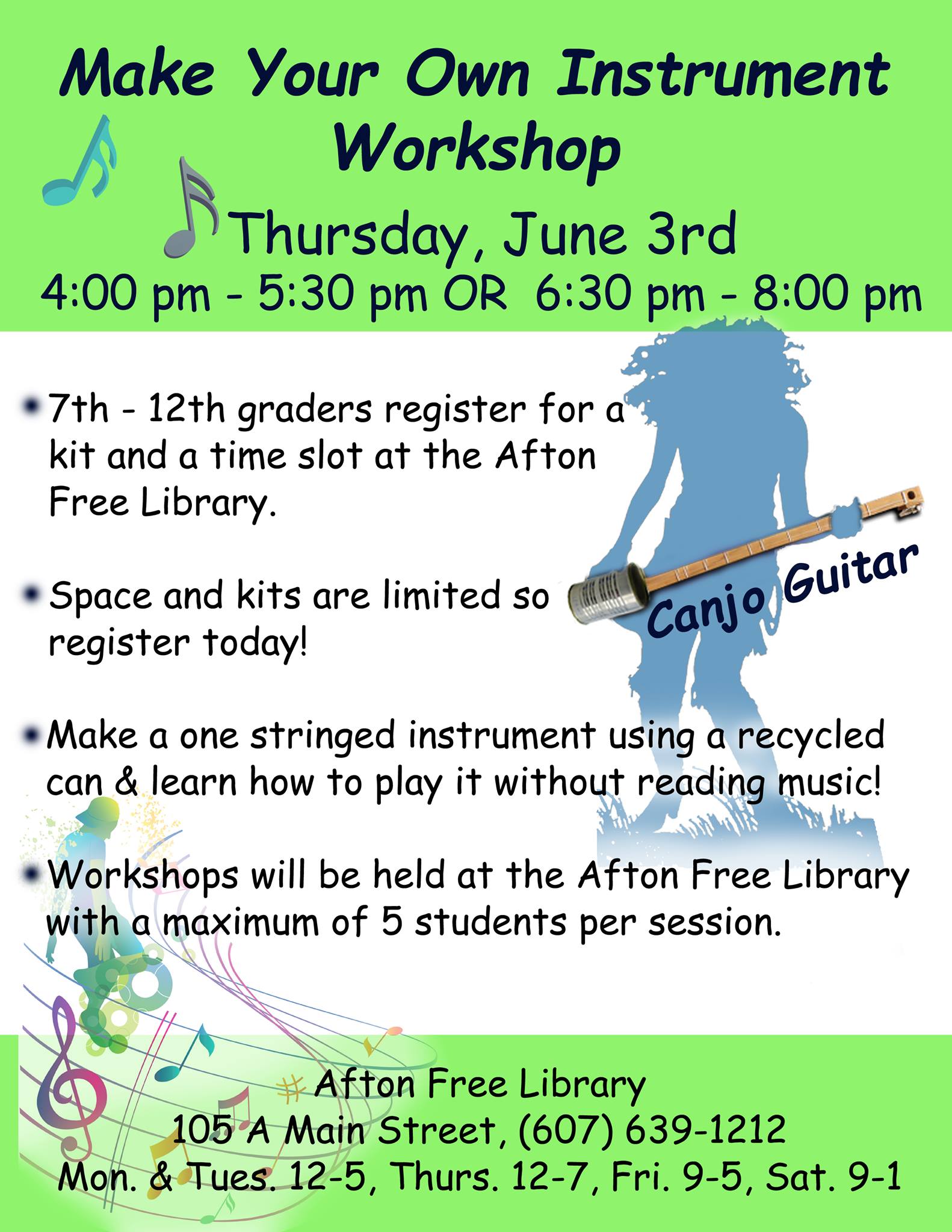Teen Make Your Own Instrument Workshop – June 3