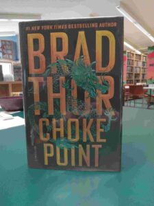 Cover for 'Choke Point', featuring a green dragon weaving through the letters for the title and author's name