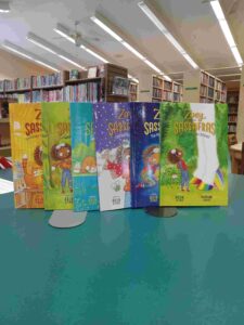 Photo of the covers for the first 6 books in the Zoey and Sassafras series