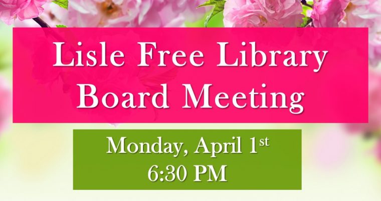 April Library Board Meeting
