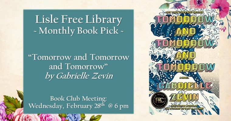 Book Club: “Tomorrow and Tomorrow and Tomorrow” by Gabrielle Zevin