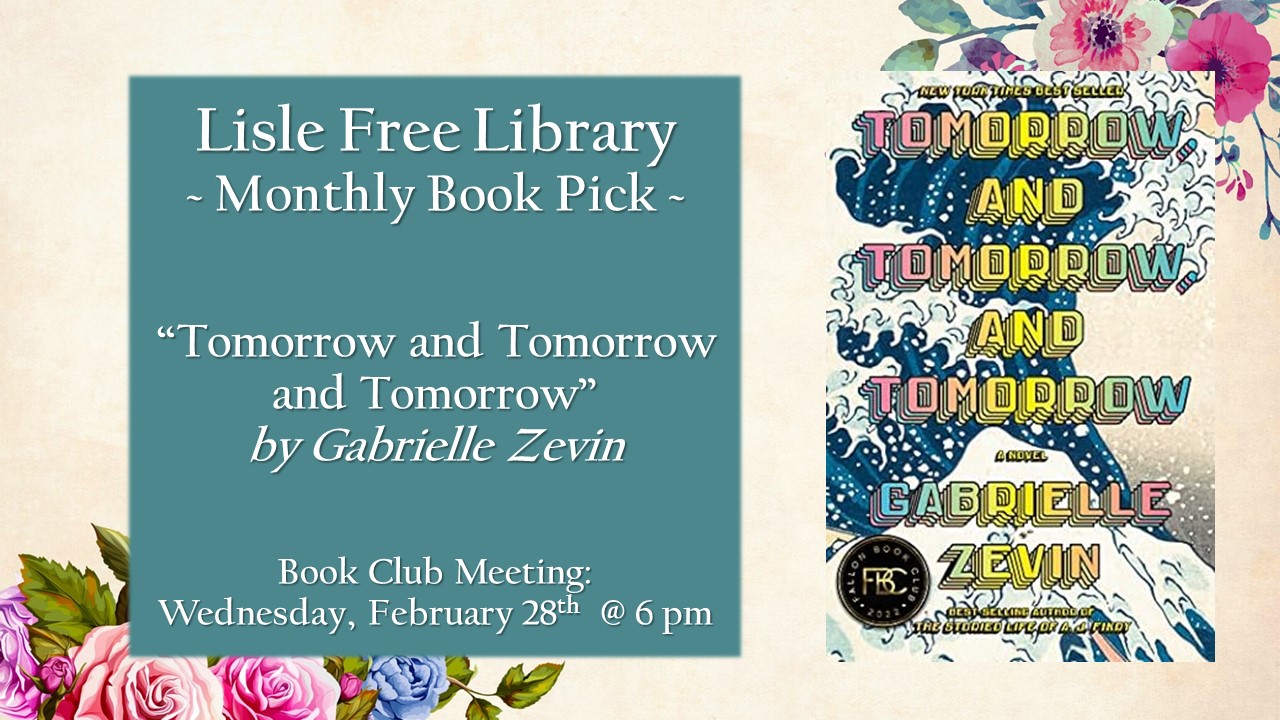 Book Club: “Tomorrow and Tomorrow and Tomorrow” by Gabrielle Zevin