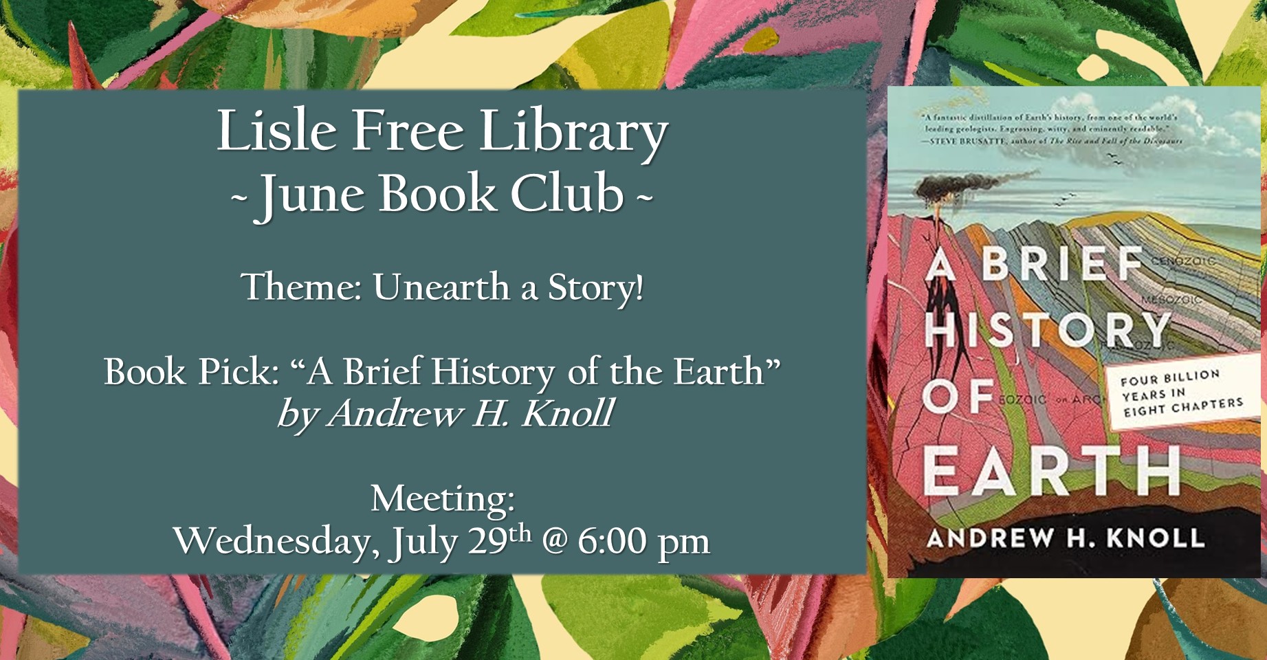 Book Club: “A Brief History of the Earth” by Andrew H. Kroll
