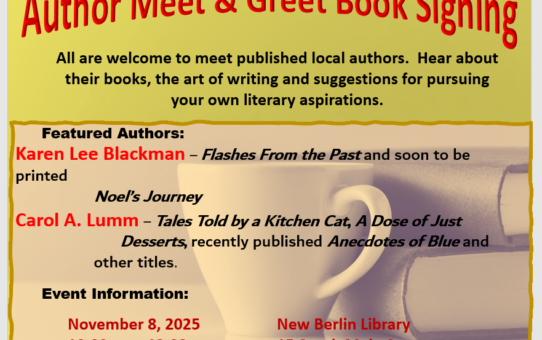 Scribblers Book Signing 11-8-25,  10-Noon