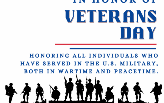 Closed November 11 for Veterans day