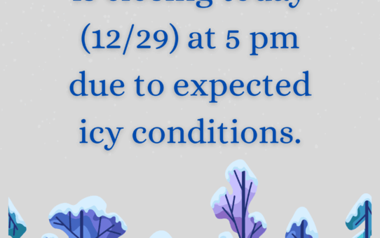 Closing at 5 pm on 12/29